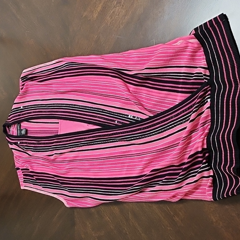 INC sleeveless shirt with 2 rows of black sequins down front